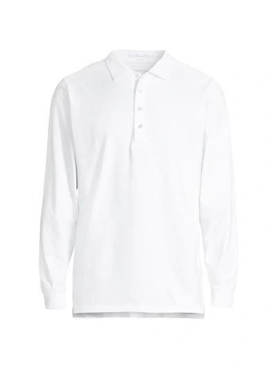 Shop B Draddy Men's Jack Long-sleeve Polo Shirt In White