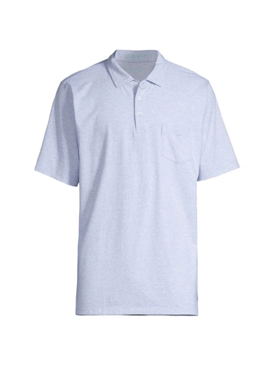 Shop B Draddy Men's Vin Micro Stripe Pocket Polo Shirt In Indigo Heather