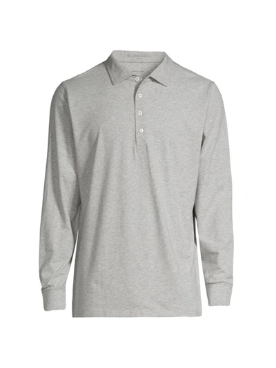 Shop B Draddy Men's Jack Long-sleeve Polo Shirt In Grey Heather