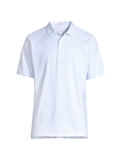 Shop B Draddy Men's Tommy Striped Polo Shirt In White Batik