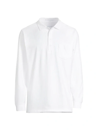 Shop B Draddy Men's Jack Long-sleeve Pocket Polo Shirt In White