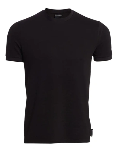 Shop Emporio Armani Solid Crew T-shirt In Navy