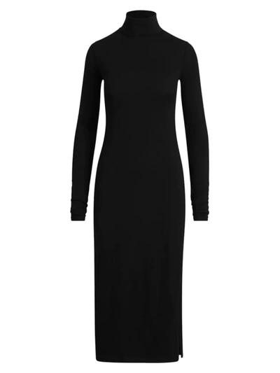 Shop Polo Ralph Lauren Jersey Turtleneck Dress In Polo Black