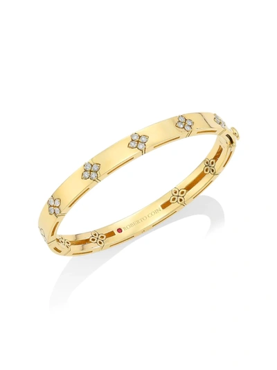 Shop Roberto Coin Women's Love In Verona 18k Gold & Diamond Bangle Bracelet In Yellow Gold