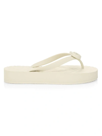 Shop Gucci Chevron Thong Sandal In White