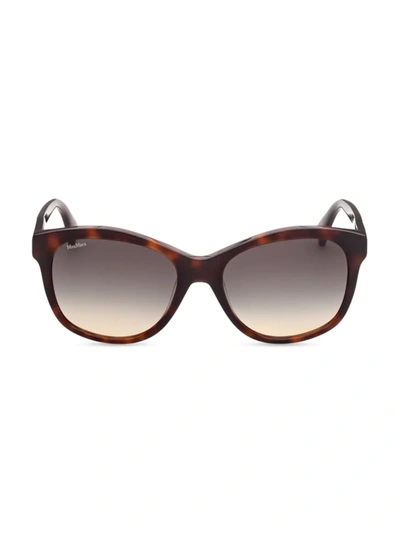 Shop Max Mara Women's 56mm Butterfly Sunglasses In Dark Havana
