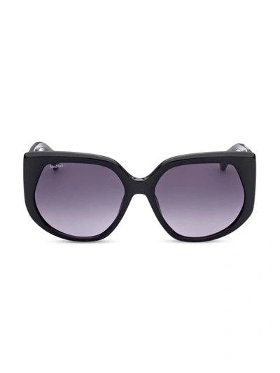 Shop Max Mara Women's 58mm Geometric Sunglasses In Black