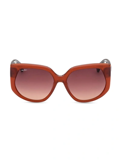 Shop Max Mara Women's 58mm Geometric Sunglasses In Orange