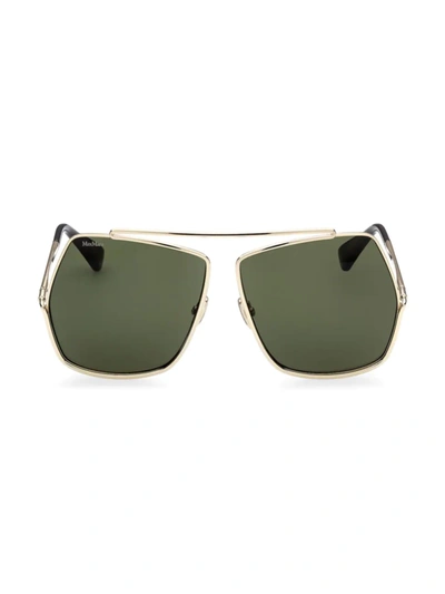 Shop Max Mara Women's 64mm Geometric Sunglasses In Gunmetal