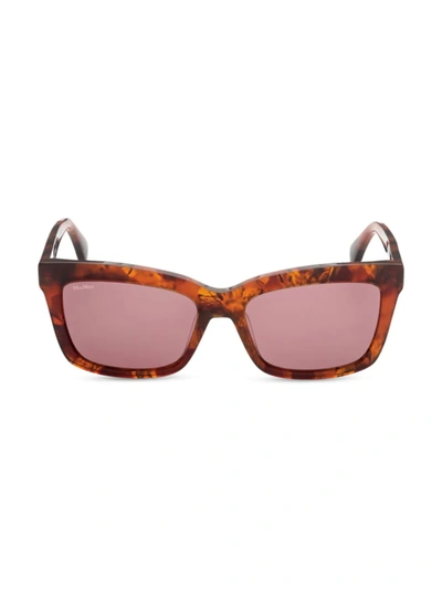 Shop Max Mara Women's 55mm Rectangular Sunglasses In Red