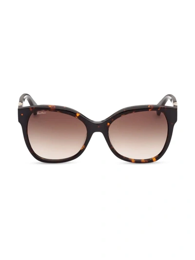 Shop Max Mara Women's 56mm Butterfly Sunglasses In Dark Havana