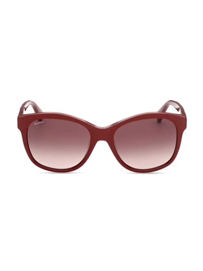 Shop Max Mara Women's 56mm Butterfly Sunglasses In Red