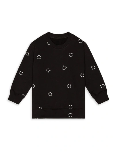 Shop Miles And Milan Baby's & Little Kid's Smile All Over Fleece Sweatshirt In Black