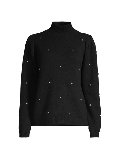 Shop Milly Women's Crystal-embellished Sweater In Black