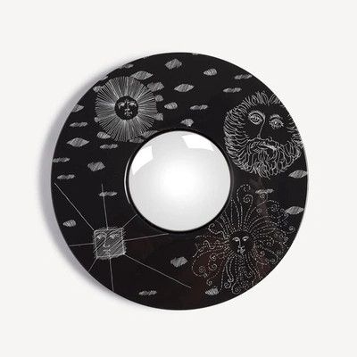 Shop Fornasetti Frame With Convex Mirror Solitario In White/black