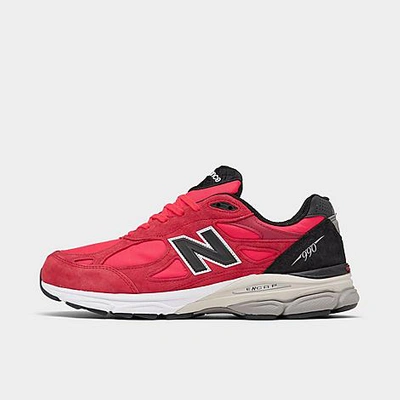 Shop New Balance Men's 990v3 Running Shoes In Red/black