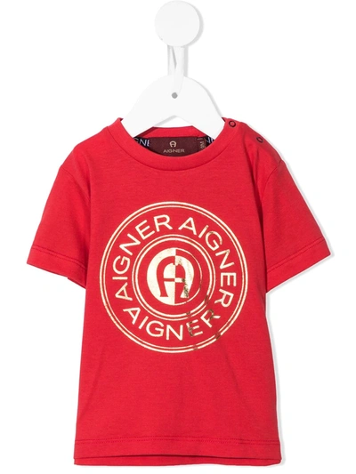 Shop Aigner Logo-print Short-sleeve T-shirt In Red