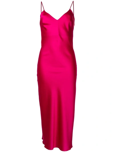 Gilda & Pearl Sophia Midi Silk Slip Dress In Purple