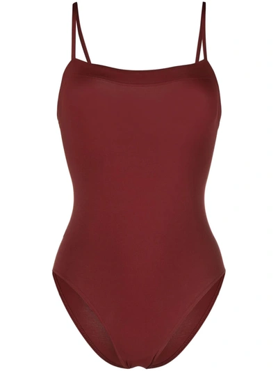 Shop Eres Aquarelle Spaghetti Strap Swimsuit In Brown