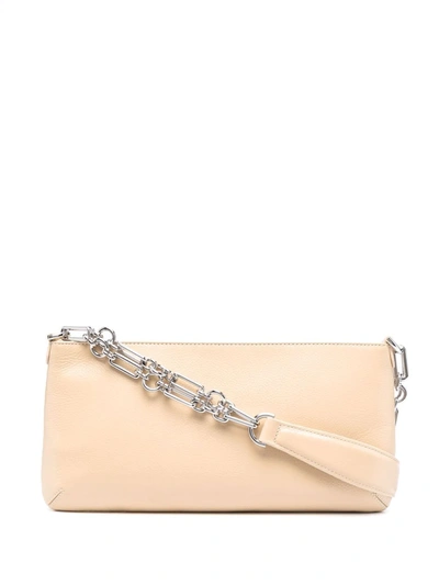 Shop By Far Holly Leather Shoulder Bag In Neutrals