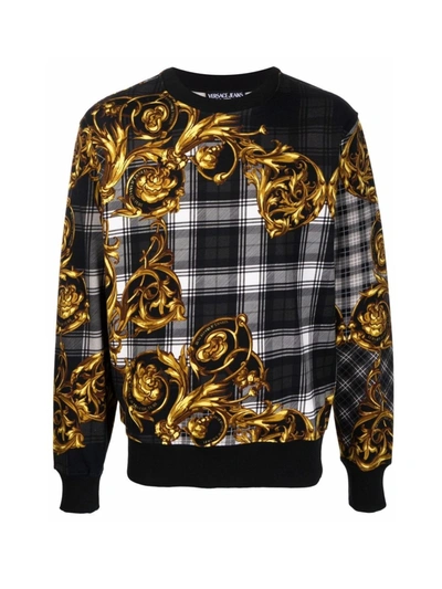 Shop Versace Jeans Couture Print Highland Baroque Sweatshirt In Gold