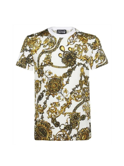 Versace Jeans Couture Slim Print Bijoux Baroque T-shirt In White 