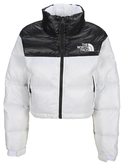 Shop The North Face North Face Womens Nuptse Short Jacket In White Black