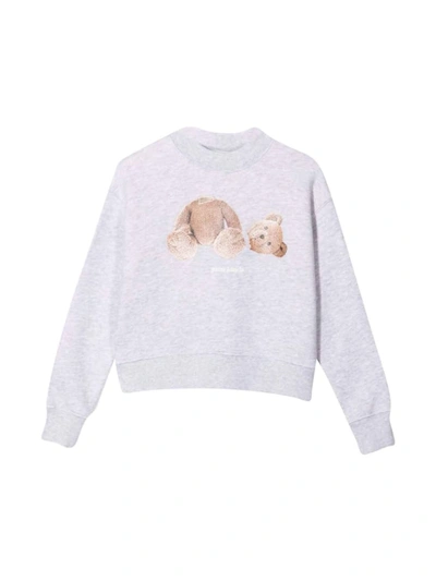 Palm Angels Teddy Bear-print Cotton Sweatshirt In Medium Gre