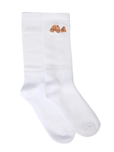 Shop Palm Angels High Socks In Bianco