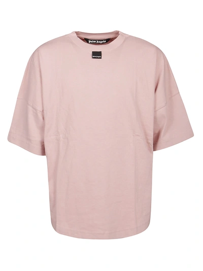 Shop Palm Angels Blurred Logo Over T-shirt In Mauve White