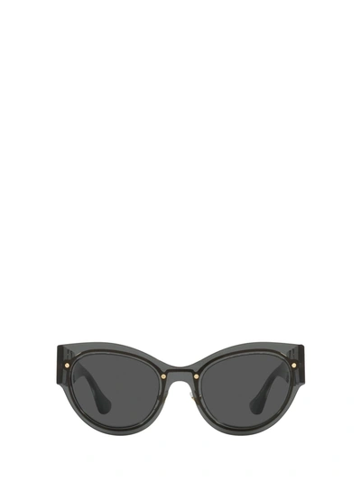 Shop Versace Ve2234 Transparent Dark Grey Sunglasses