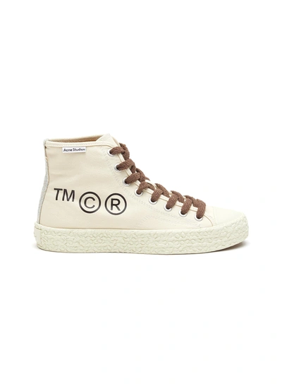 Shop Acne Studios Canvas High Top Sneakers In Neutral