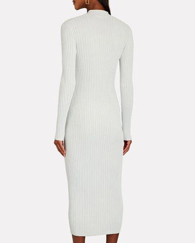 Shop Dion Lee Rib Knit Midi Dress In Blue-lt