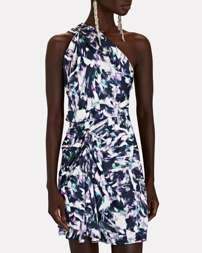 Shop Iro Kevals Printed One-shoulder Mini Dress In Multi