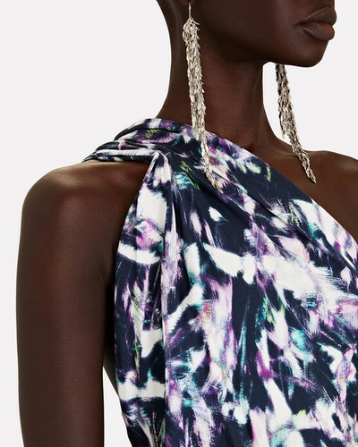 Shop Iro Kevals Printed One-shoulder Mini Dress In Multi