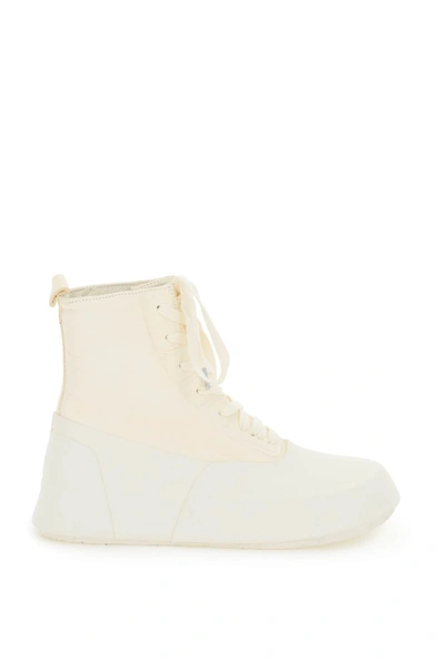 Shop Ambush Rubber And Leather Hi-top Sneakers In White