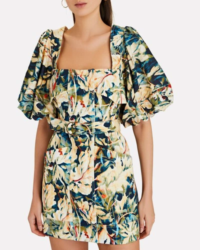 Shop Acler Lovell Floral Belted Mini Dress In Multi