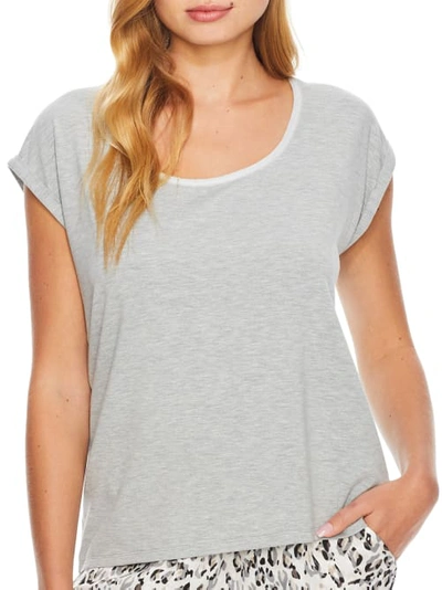 Shop Bare Necessities Rise And Shine Satin And Jersey T-shirt In Grey Heather