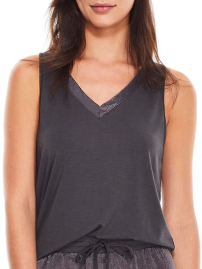 Shop Bare Necessities Rise And Shine Satin And Jersey Tank In Periscope