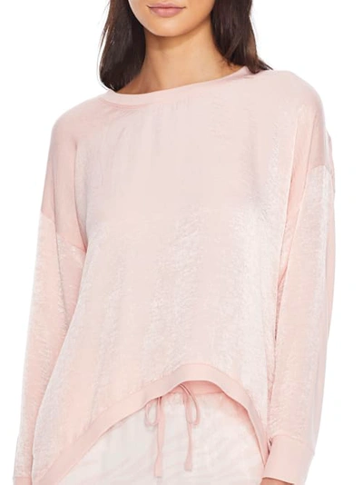 Shop Bare Necessities Rise And Shine Satin And Jersey Pullover In Sepia Rose