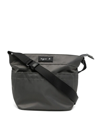 Shop Agnès B. Logo-patch Crossbody Bag In 灰色