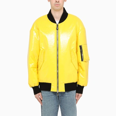 Shop Dolce & Gabbana Yellow Bomber Jacket