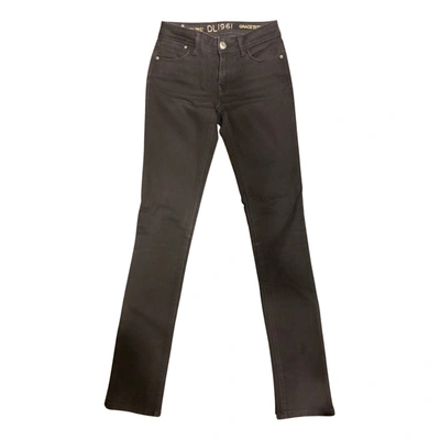 Pre-owned Dl1961 Straight Jeans In Black
