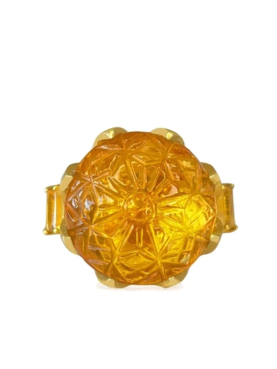 Shop Akansha Sethi Roshni Citrine Ring In Gold