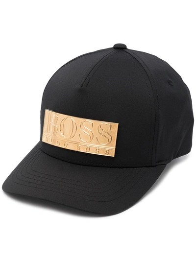 Shop Hugo Boss Logo-patch Baseball Cap In Schwarz