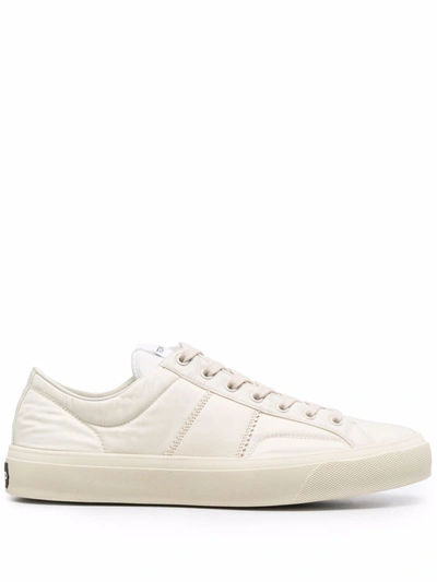 Shop Tom Ford Low-top Leather Sneakers In Nude