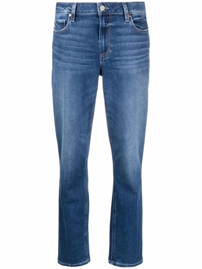 Shop Paige Cropped Straight-leg Jeans In Blau