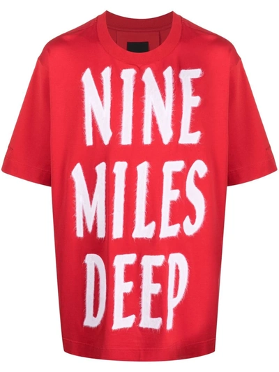 Shop Givenchy Slogan-print Drop-shoulder T-shirt In Rot