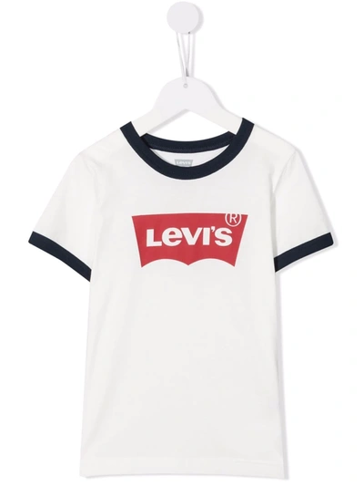 Shop Levi's Logo Print Piping T-shirt In White