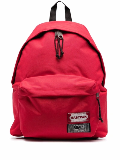 Shop Mm6 Maison Margiela X Eastpak Logo Patch Backpack In Red